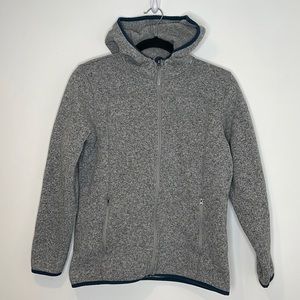 L. L. Bean Gray Full Zip Hooded Jacket Size Large 14/16